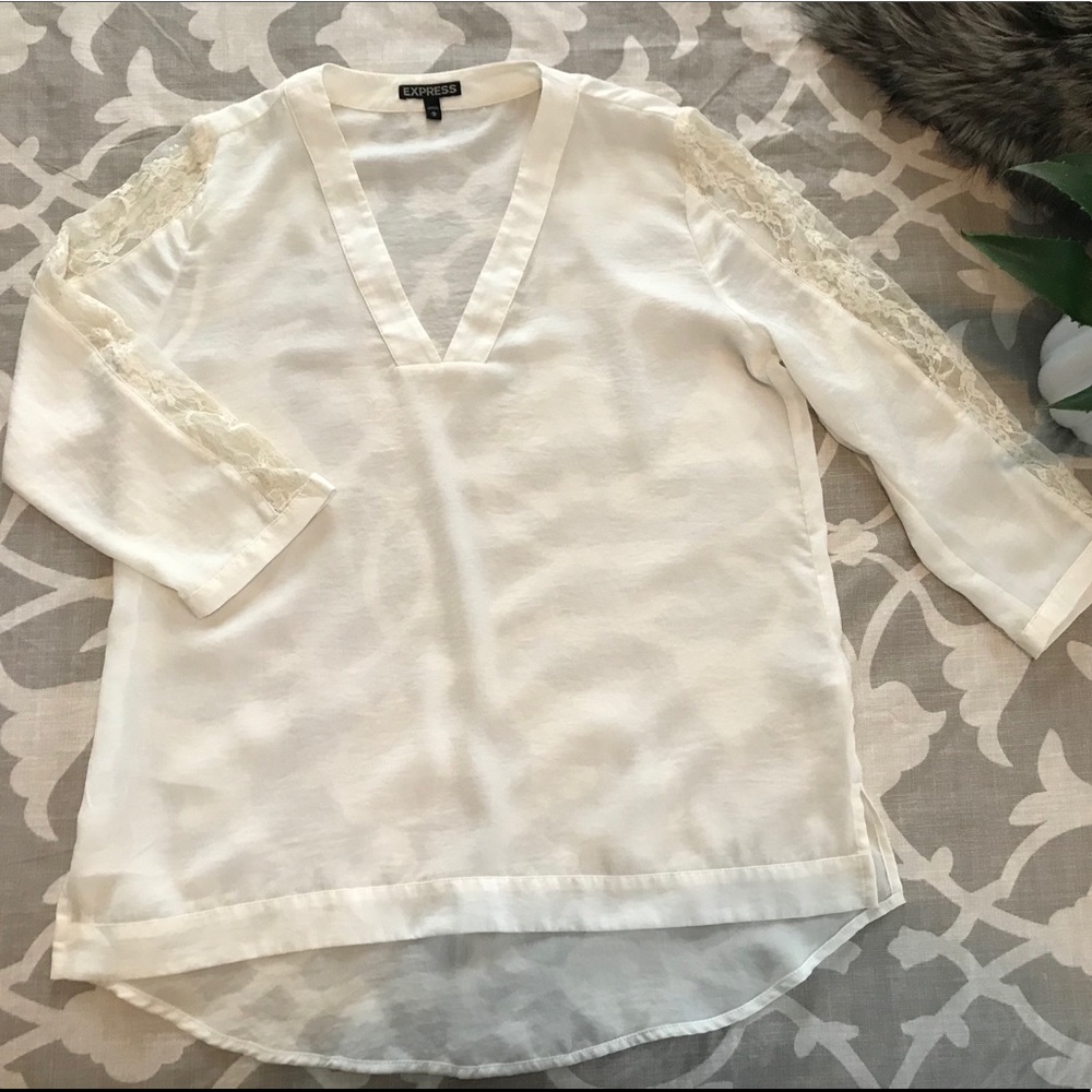 Express Boho Top with Lace Detail